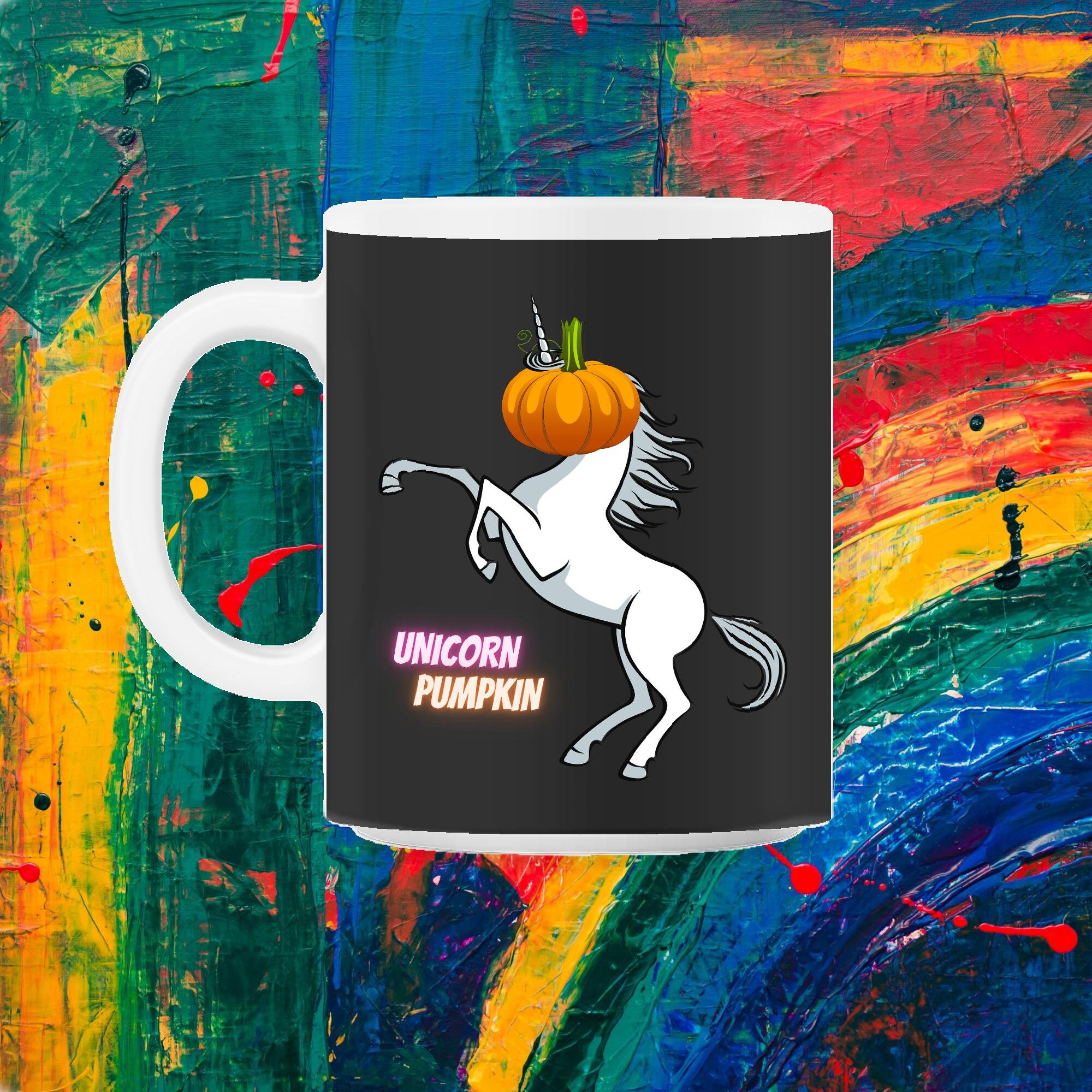 Halloween Licorne Citrouille avec Une Tête de Citrouille Drôle Costume d'halloween Cadeau Cheval Mag