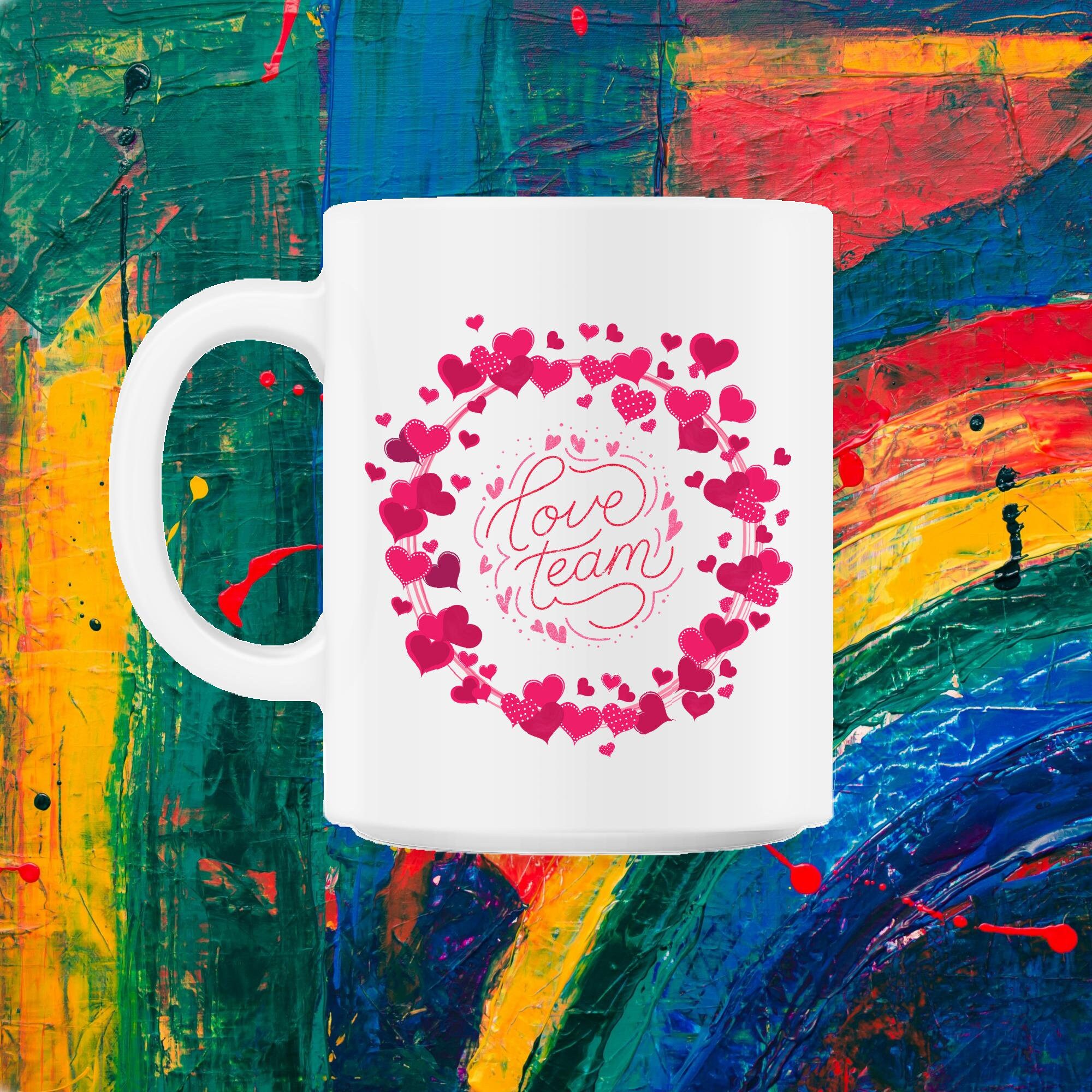 Saint-Valentin Heart Wreath Love Team 11Oz Mug