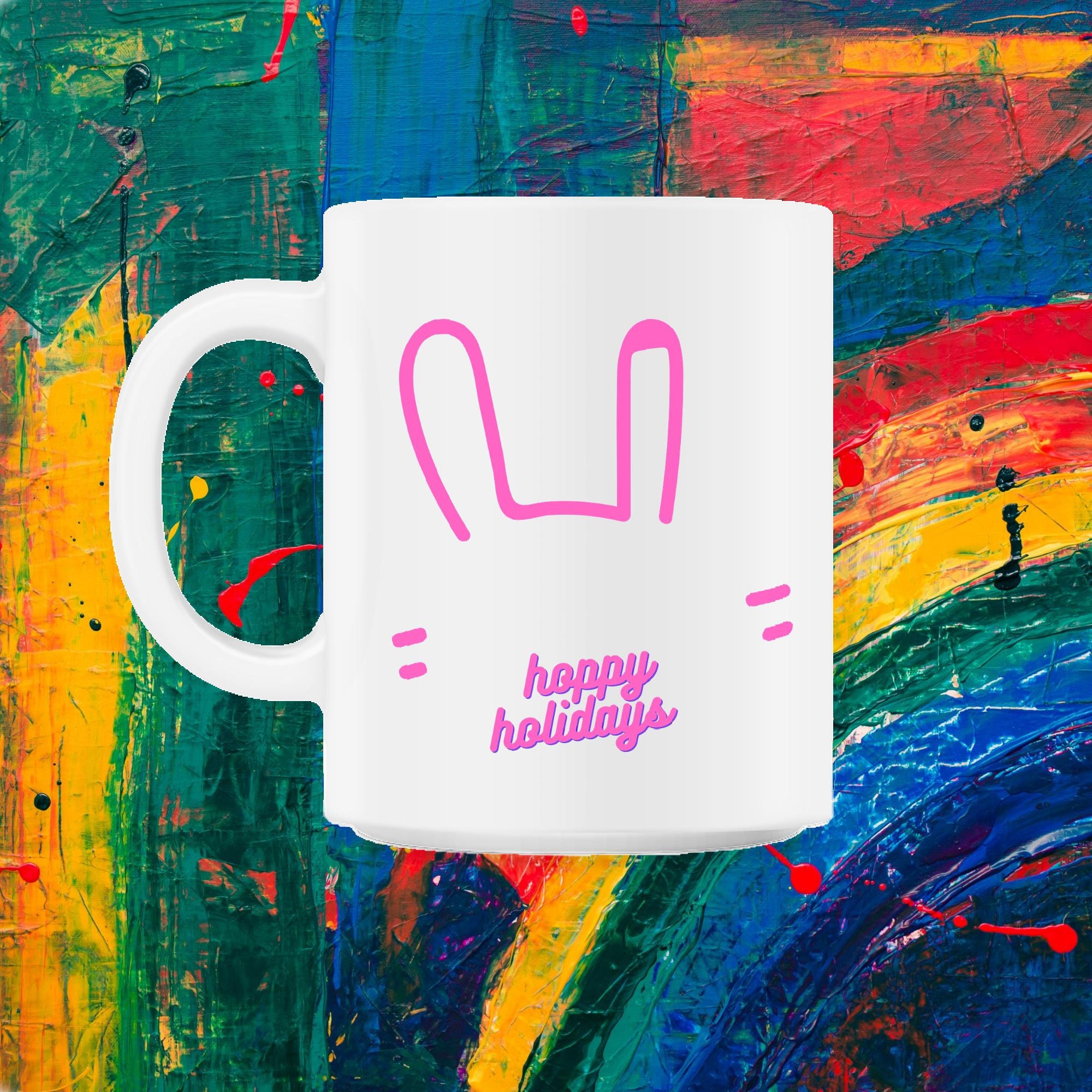 Lapin de Noël Hoppy Vacances Lapins Amoureux Cadeaux Propriétaires 11Oz Mug