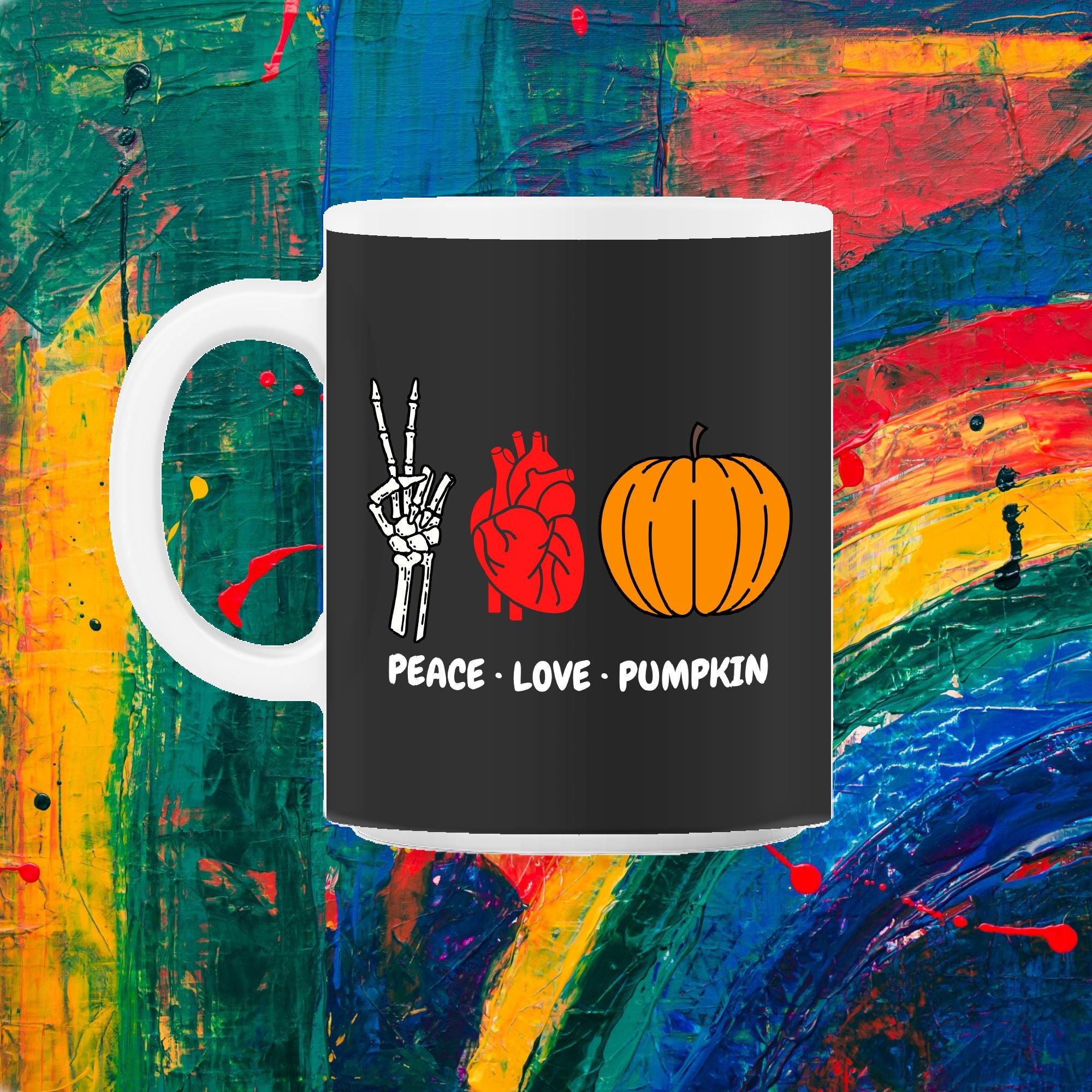 Paix Amour Citrouille Squelette Main Cœur Humain Orgue Dodu Halloween Amoureux Signe de Paix Rouge 1