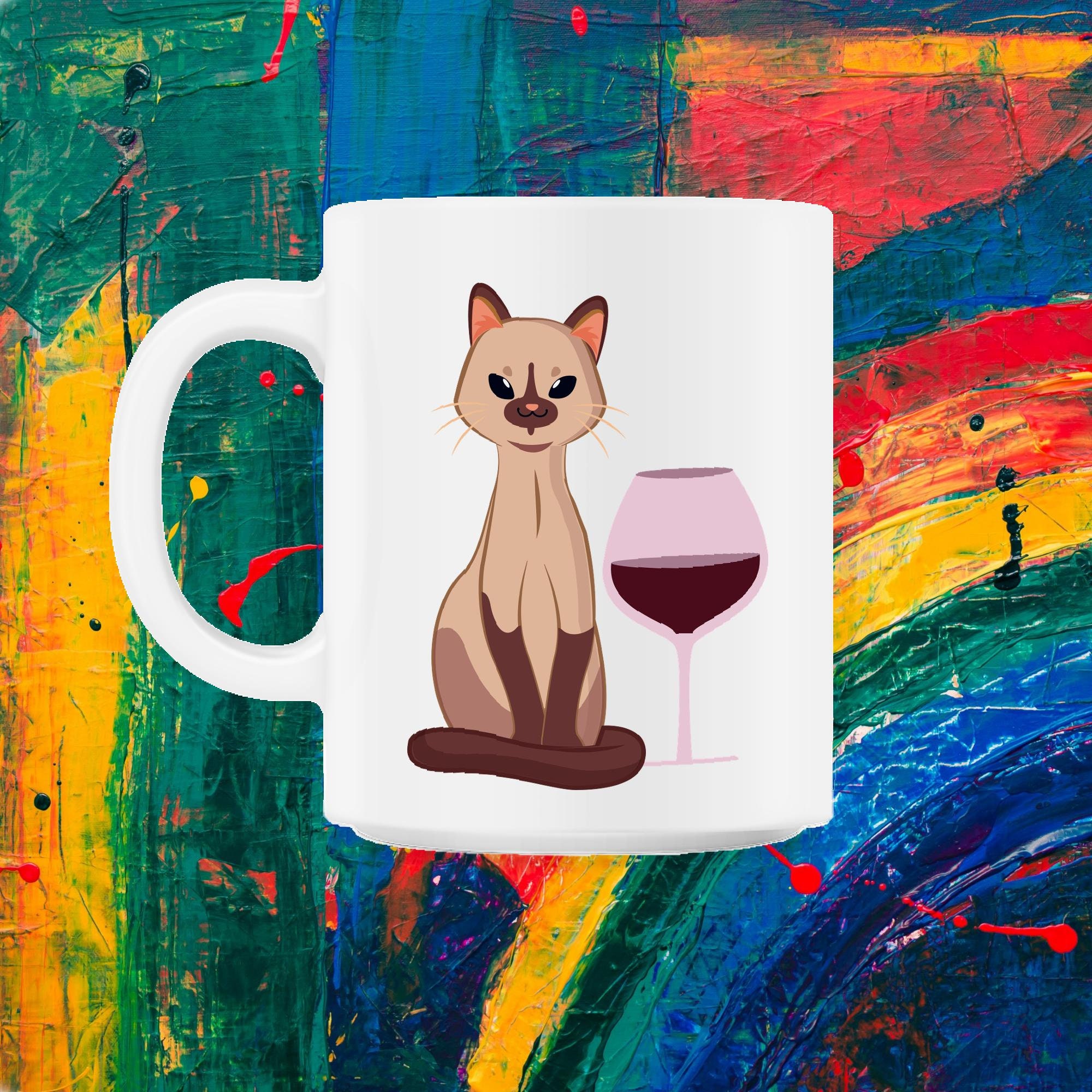 Facilement Distrait Par Les Chats et Le Vin 11Oz Mug