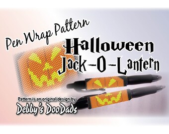 PATRÓN de envoltura de bolígrafo ~ Jack O Lantern de Halloween