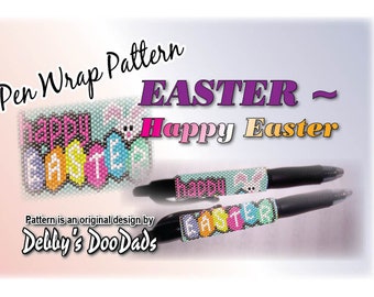 PATRÓN de envoltura de bolígrafo ~ Felices Pascuas, puntada Peyote