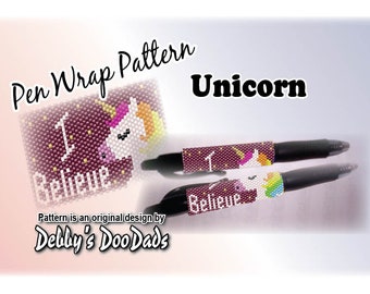 PATRÓN de envoltura de pluma ~ Unicornio - Puntada de peyote