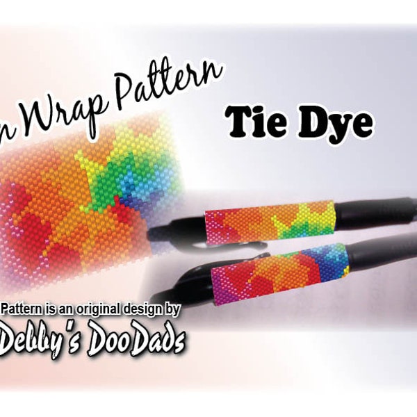 Pen Wrap PATTERN ~ Tie Dye  - Peyote Stitch