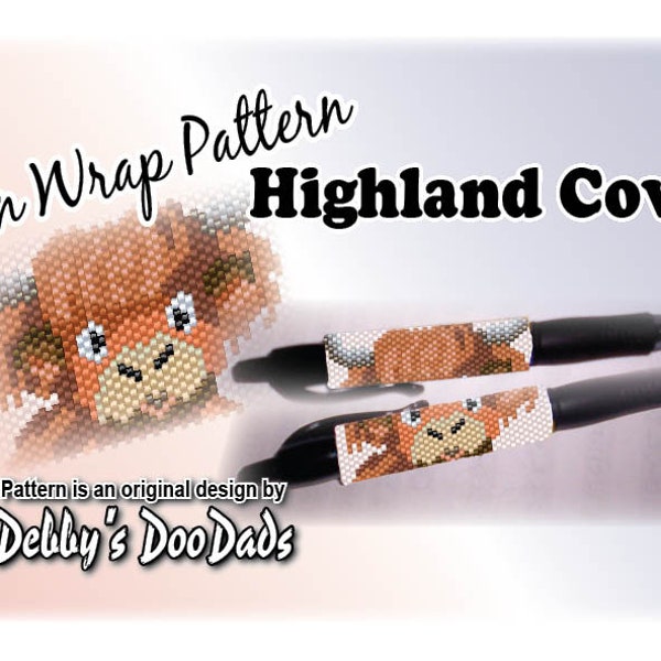 Highland Cow Pen Wrap PATTERN  - Peyote Stitch