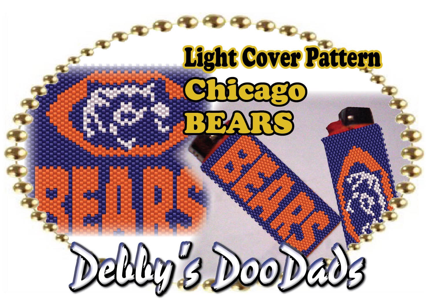 Lighter Cover PATTERN Chicago Bears Peyote stitch Etsy España