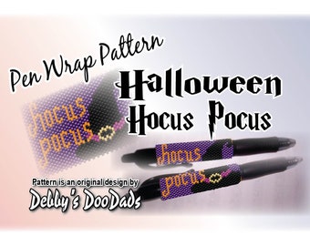 Patrón de envoltura de bolígrafo ~ Sombrero de bruja de Halloween Hocus Pocus
