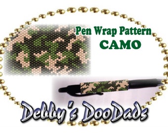 Patrón para envolver bolígrafos ~ Camuflaje, puntada peyote