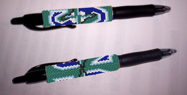Pen Wrap PATTERN ~ Seattle Mariners Version 2 Peyote stitch