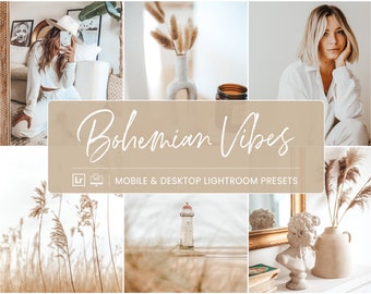 10 Boho Lightroom Mobile & Desktop Presets, Natürliche Presets, Lifestyle Preset, Ästhetische Presets, Minimal Preset, Instagram Filter