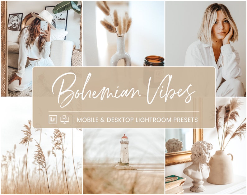 10 Bohemian Lightroom Mobile & Desktop Presets, Natural Presets, Lifestyle Preset, Aesthetic Presets, Minimal Preset, Instagram Filter 