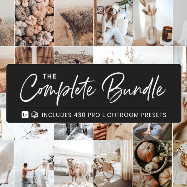 440+ Lightroom Preset Bundle, Premium Natural Photo Filter Instagram Bloggers, Bright Airy Presets for Influencers, Mobile & Desktop Presets