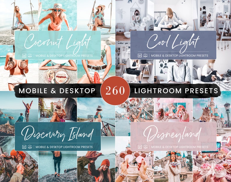 260 Lightroom Preset BUNDLE, Mobile & Desktop Presets, Travel Summer Photo Editing Filter for Instagram, Natural Spring Influencer Blogger image 7