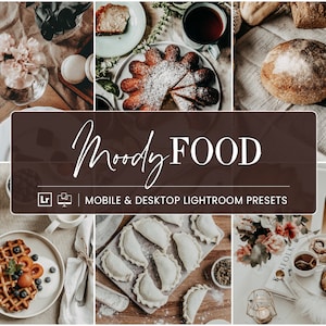 10 Mobile Lightroom Presets, Moody Food Mobile Presets, Indoor Moody Presets, Food Blogger Presets, Instagram Presets, Food Photo filter