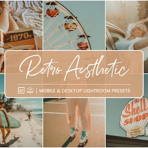 10 Retro Aesthetic Lightroom Mobile & Desktop Presets, Influencer Presets, Vintage Analog Presets, 70s Travel Instagram Presets