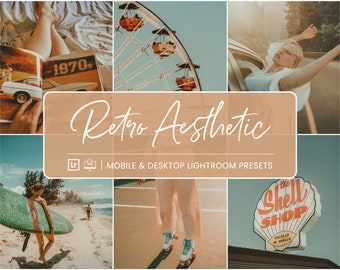 10 Retro Aesthetic Lightroom Mobile & Desktop Presets, Influencer Presets, Vintage Analog Presets, 70s Travel Instagram Presets