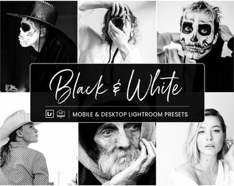 15 Black & White Mobile Lightroom Presets, Dramatic, Matte, Black and White Presets, Instagram Presets, Monochrome Presets, Desktop Presets