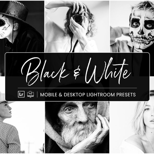 15 Black & White Mobile Lightroom Presets, Dramatic, Matte, Black and White Presets, Instagram Presets, Monochrome Presets, Desktop Presets