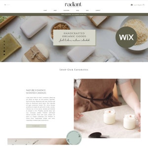Website Template for Wix, Small Business Wix Template, eCommerce Shop Wix Theme, Blog Theme , Minimalist Website, Candle Shop Theme, Radiant