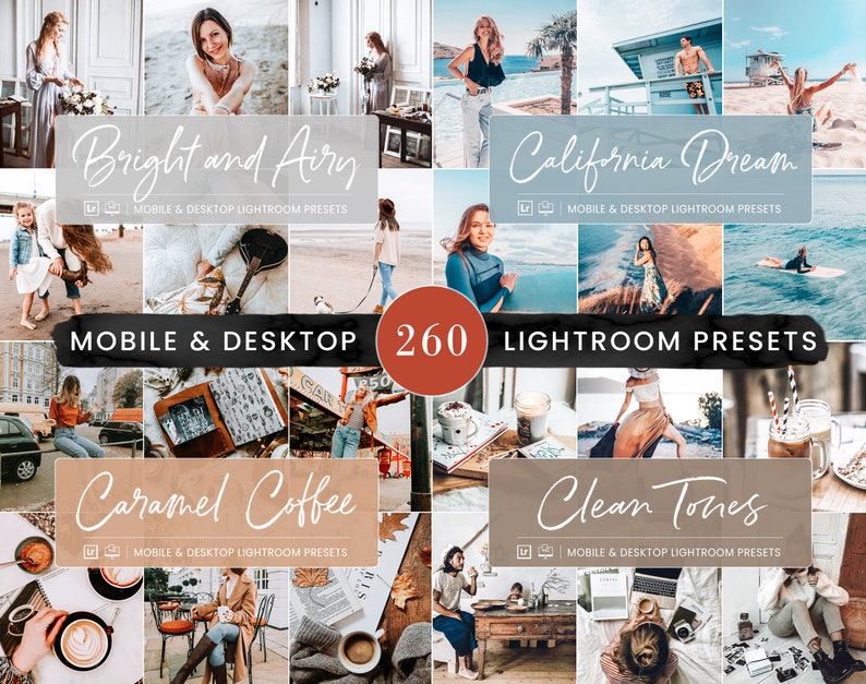 260 Lightroom Preset BUNDLE, Mobile & Desktop Presets, Travel Summer Photo Editing Filter for Instagram, Natural Spring Influencer Blogger image 6