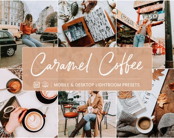 15 Caramel Coffee Lightroom Presets for Mobile & Desktop, Caramel Colors Lightroom Preset, Influencer Blogger Travel Mobile Presets