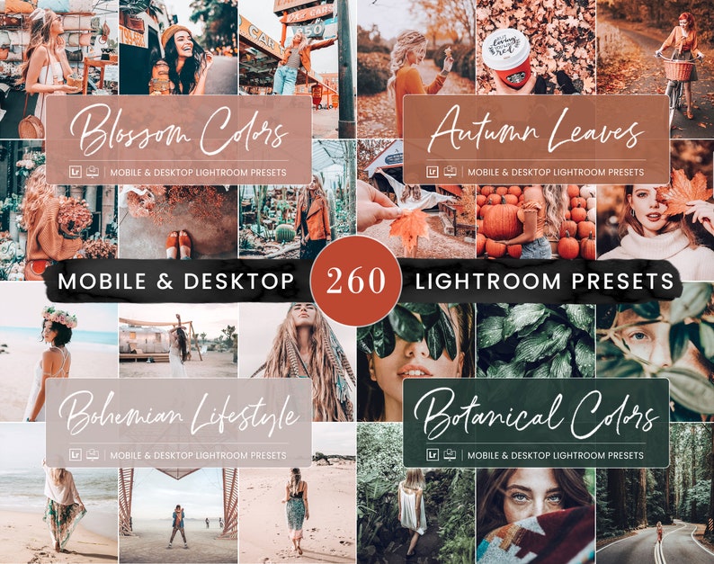 260 Lightroom Preset BUNDLE, Mobile & Desktop Presets, Travel Summer Photo Editing Filter for Instagram, Natural Spring Influencer Blogger image 4