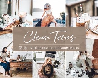 6 Clean Mobile Lightroom Preset, Blogger Preset, Lifestyle Preset, Clean Light Desktop Lightroom Presets, Indoor Presets, Photo Filter DNG