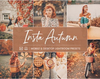 10 Autumn Mobile Lightroom Presets, Insta Autumn Light Desktop Presets, Fall Season Presets, Pumpkin Presets, Halloween Presets, Lr Presets