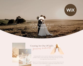 Photography Website Template - Wix Design - Photographer Website - Creative Wix Theme - Wedding Photographer - Boho Web Design - NesPresets