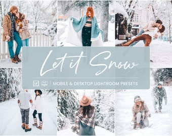 5 Let it Snow Lightroom Presets for Mobile & Desktop,  Winter Snow Presets, Christmas Presets, Blogger Preset, Winter Mobile Presets