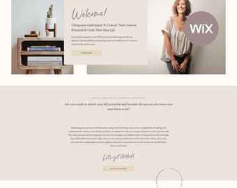 Boho Coach Website Template - Life and Business Coach Website - Wix Website Template - Professional Creative Wix Theme - Aesthetic Website