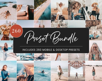 260+ Lightroom Preset BUNDLE, Mobile & Desktop Presets, Travel Summer Photo Editing Filter for Instagram, Natural Spring Influencer Blogger