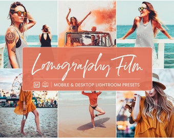 5 Lightroom Presets, Lomography Mobile Lightrom Presets, Analog Film Presets, Summer Travel Presets, Vintage Retro Presets for Bloggers