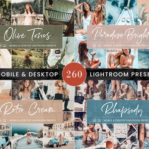 260 Lightroom Preset BUNDLE, Mobile & Desktop Presets, Travel Summer Photo Editing Filter for Instagram, Natural Spring Influencer Blogger image 3