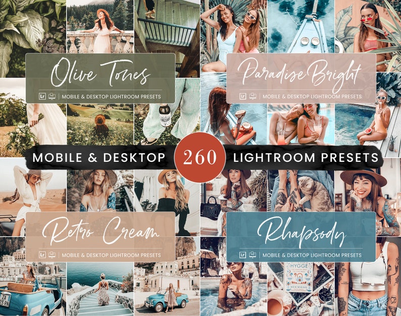 260 Lightroom Preset BUNDLE, Mobile & Desktop Presets, Travel Summer Photo Editing Filter for Instagram, Natural Spring Influencer Blogger image 3