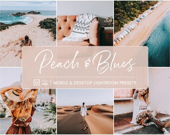 5 Mobile Lightroom Presets, Peach and Blues Presets, Clean Fashion Preset, Instagram Presets, Desktop Lightroom Preset, Blogger Presets