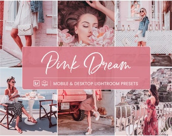 5 Pink Mobile Lightroom Presets, Pink Soft Presets, Blogger Presets, Lifestyle Presets, Instagram Lightroom Presets, Pink Lover Presets