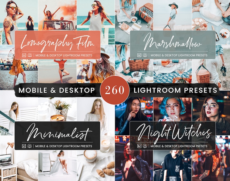 260 Lightroom Preset BUNDLE, Mobile & Desktop Presets, Travel Summer Photo Editing Filter for Instagram, Natural Spring Influencer Blogger image 9