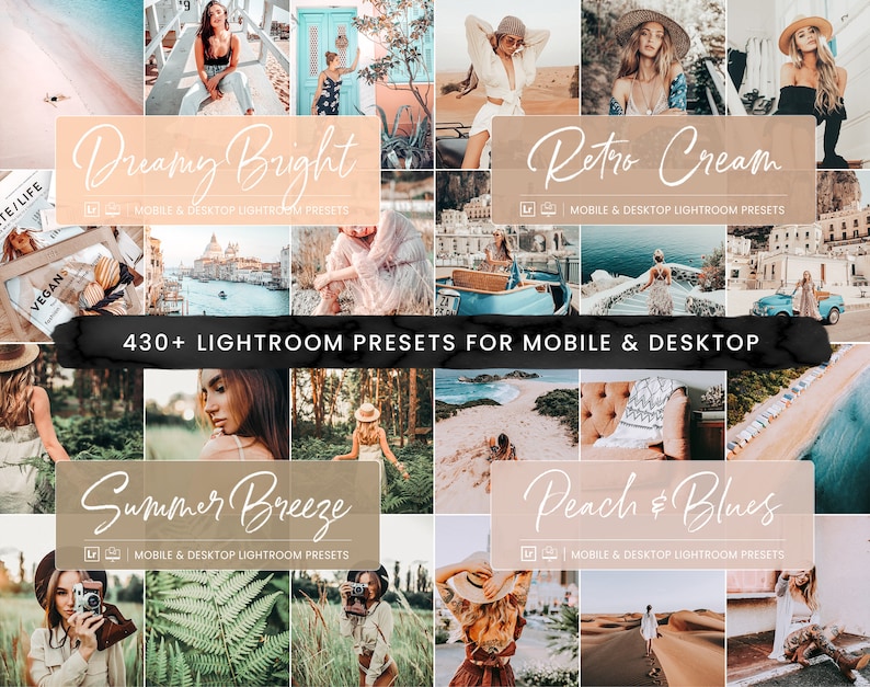 440 Lightroom Preset Bundle, Premium Natural Photo Filter Instagram Bloggers, Bright Airy Presets for Influencers, Mobile & Desktop Presets image 10
