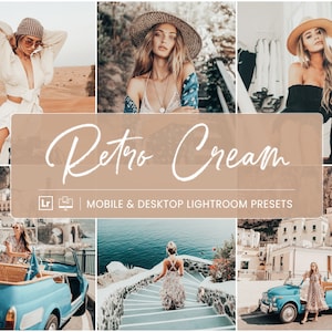 10 Mobile Lightroom Presets, Retro Cream Lightroom Presets, Blogger Presets, Vintage Presets, Blogger Presets, Cream Presets, LR DNG Files