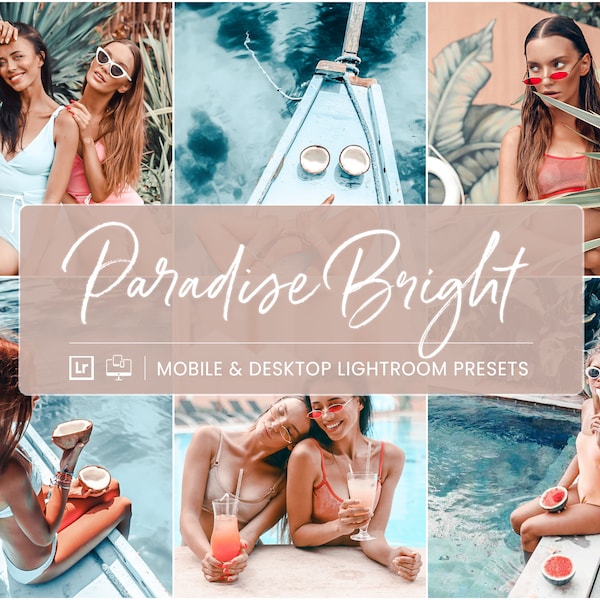 10 Mobile Lightrom Presets, Paradise Vibrant Colors Preset, Summer Travel Mobile Presets, Blogger Desktop Presets, Lifestyle Presets DNG