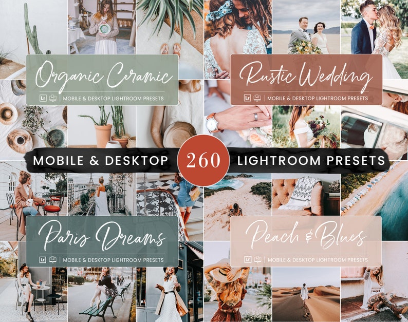 260 Lightroom Preset BUNDLE, Mobile & Desktop Presets, Travel Summer Photo Editing Filter for Instagram, Natural Spring Influencer Blogger image 5