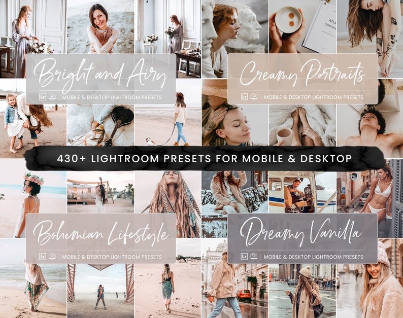 440 Lightroom Preset Bundle, Premium Natural Photo Filter Instagram Bloggers, Bright Airy Presets for Influencers, Mobile & Desktop Presets image 6