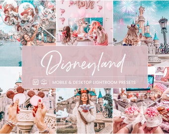 10 Disneyland Mobile Lightroom Presets, Desktop Presets, Vibrant Instagram Presets, Color Presets, Travel Blogger Presets, Lr Presets DNG