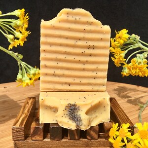 Lemon Poppy Seed Goat Milk Soap, Handmade, Farm Fresh, All Natural