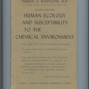 Theron G Randolph Ecología humana y susceptibilidad al entorno químico Segunda impresión 1967 h/c