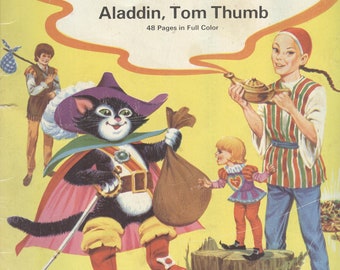 Puss in Boots - Aladdin, Tom Thumb  48 pages in full color  My Favorite Story Book 1971