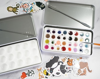 White Silicone Color Palette Porcelain-like UV resin Mixing Palette Painting Watercolor Acrylic Silicone Palette Easy Clean Flexible