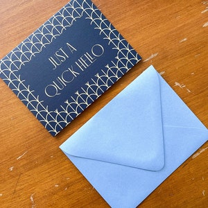 Art Deco Scallop Pattern Note Cards - Set of 5, Blank Inside